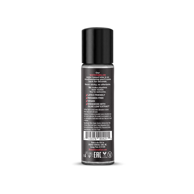 Wicked Aqua Watermelon Flavoured Water Based Lubricant - 30 ml (1 oz) Bottle